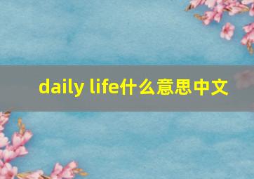 daily life什么意思中文